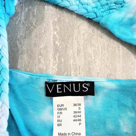 Venus Women's Bodycon Ruched Macrame Back Sleeveless Dress Blue Size S - Picture 15 of 16